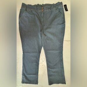 NWT Plus Ladies Canyon Retreat High Rise Straight Blue RR Striped Jeans Size 26W